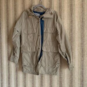 Woolrich Womens Jacket Coat Size Small Beige Utility Vintage Spring